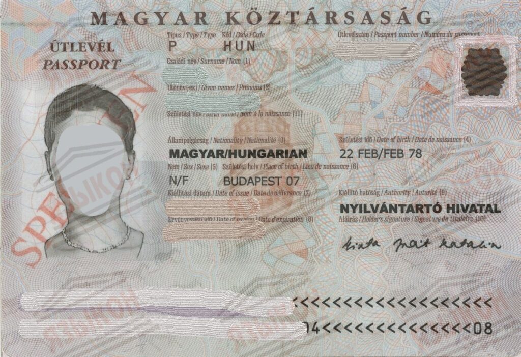 Перевод венгерского паспорта