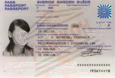 Перевод шведского паспорта